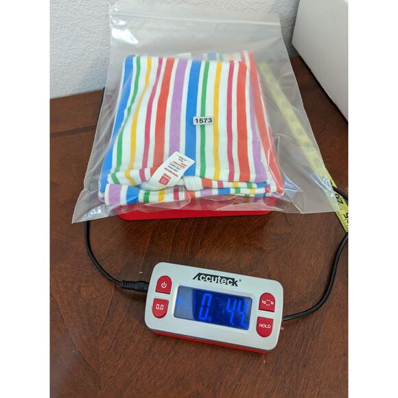 Striped Pajama Top XS Rainbow Short Sleeve Crewneck Sleepwear Lounge Multicolor - Picture 8 of 9